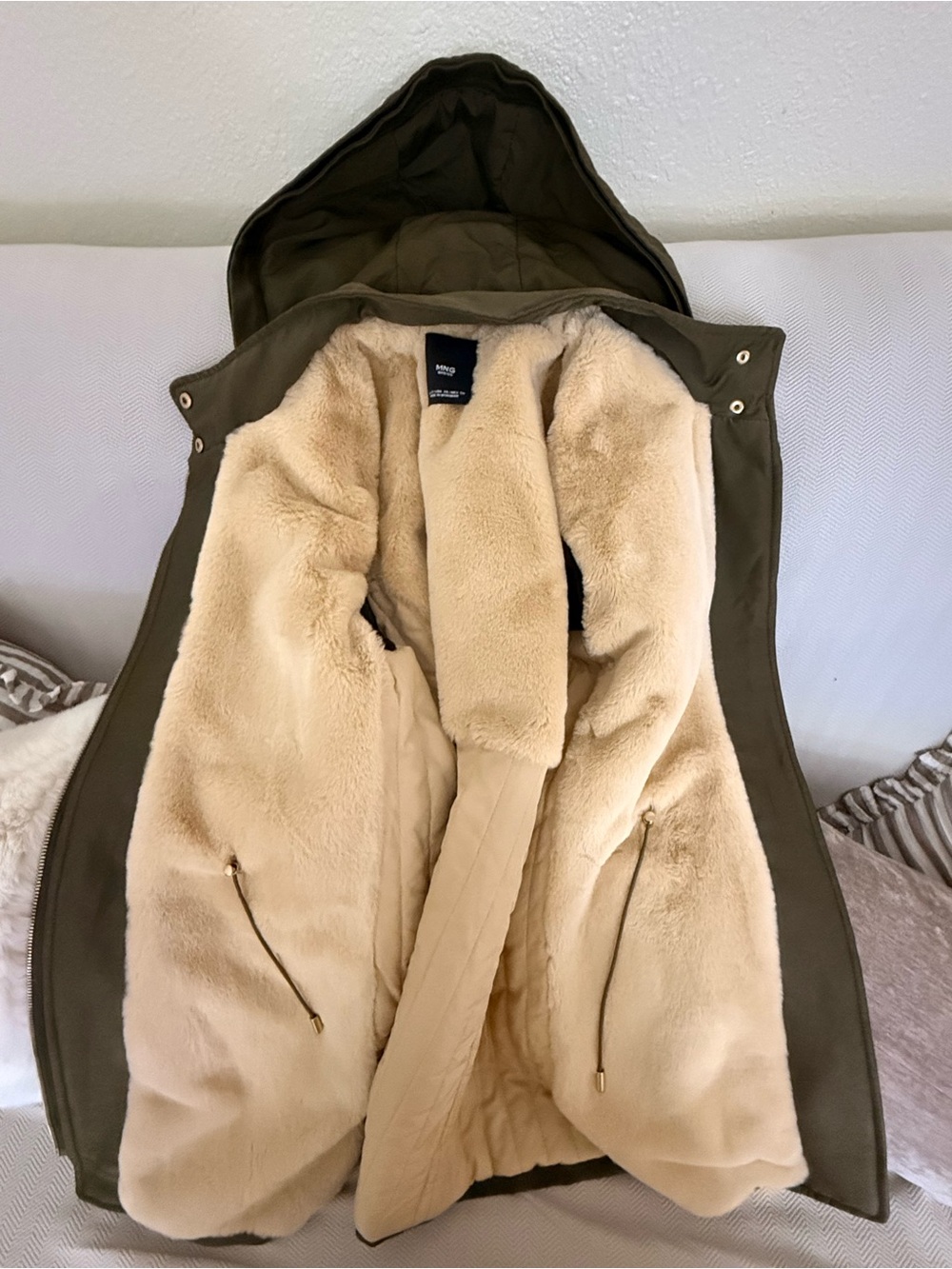 Like new warm & cozy Mango fur coat